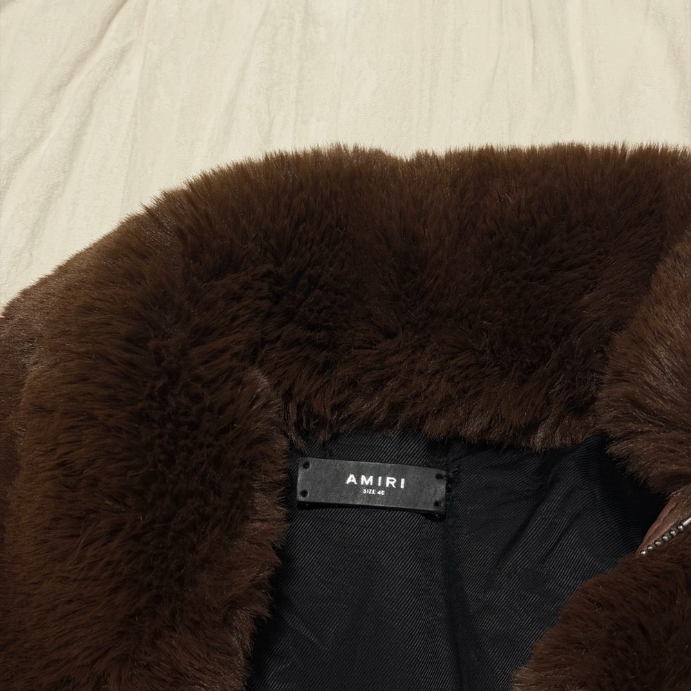 AMIRI Brown Shearling Collar men Jacket